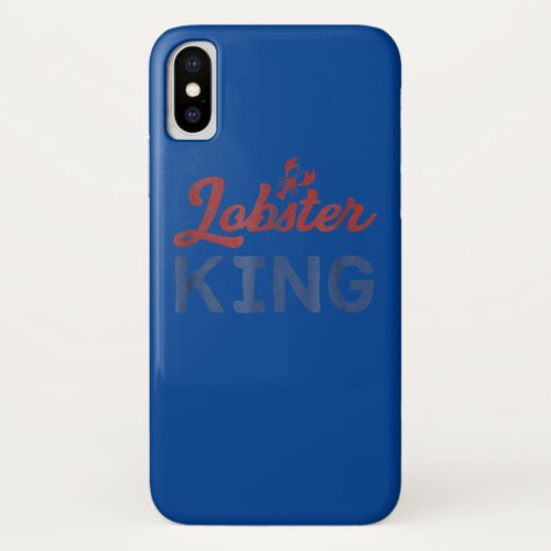 Lobster King Funny Vingated Maine Blue Gift Lover iPhone XS Case
