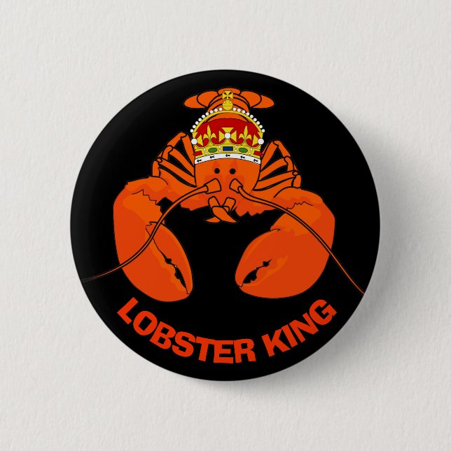 Lobster King Pinback Button (Front)