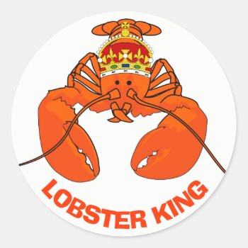 Lobster Kings Classic Round Sticker by BostonRookie at Zazzle