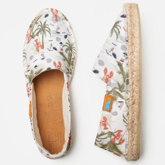 Lobster, Lighthouse, Sailboat, Palm Trees Tropical Espadrilles