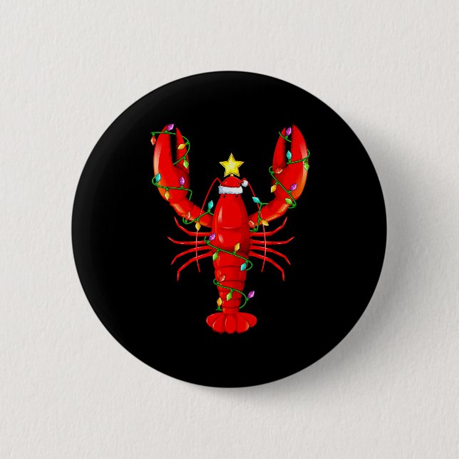 Lobster Lighting Xmas Tree Matching Lobster Christ Button (Front)