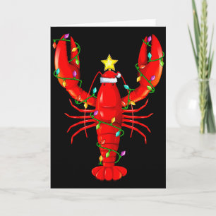 Lobster Lighting Xmas Tree Matching Lobster Christ Card