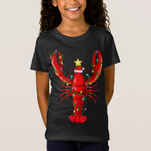 Lobster Lighting Xmas Tree Matching Lobster Christ T-Shirt