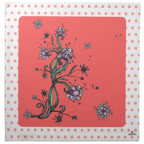 Lobster Love in Salmon Pink Cloth Napkin