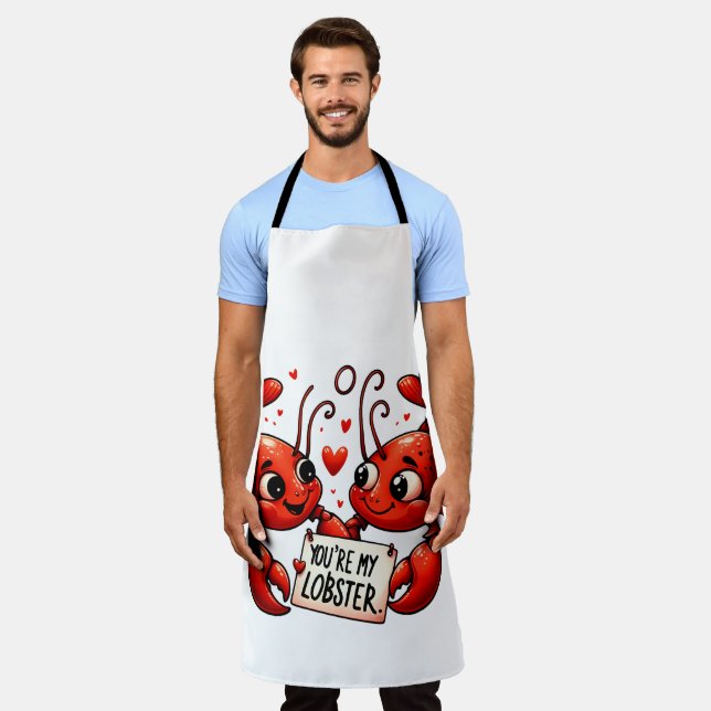 Lobster Love Puns Apron (Worn)