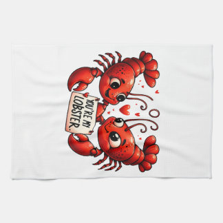 Lobster Love Puns Kitchen Towel