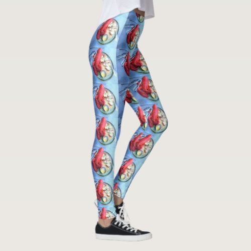 lobster lover blue leggings