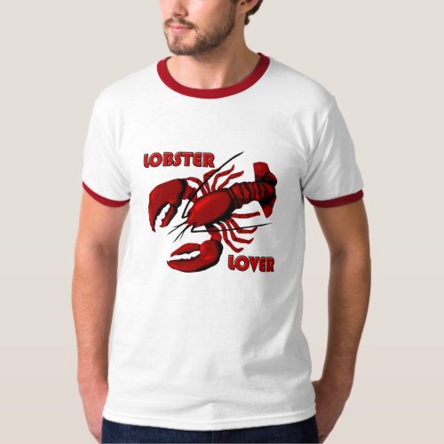 Lobster Lover Mens Red Ringer T_shirt