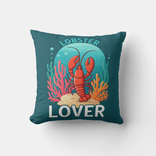 Lobster Lover Throw Pillow (Front)