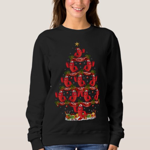 Lobster Lover Xmas Tree Lighting Lobster Christmas Sweatshirt