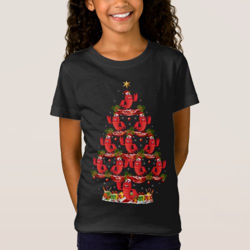 Lobster Lover Xmas Tree Lighting Lobster Christmas T_Shirt