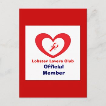 Lobster Lovers Club - Official Member Postcard by Love_Letters at Zazzle