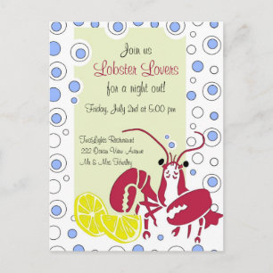 Lobster Lovers invitation Postcard