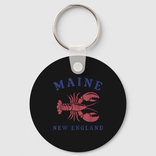 Lobster Maine New England Cool Seafood Lover Men W Keychain (Front)