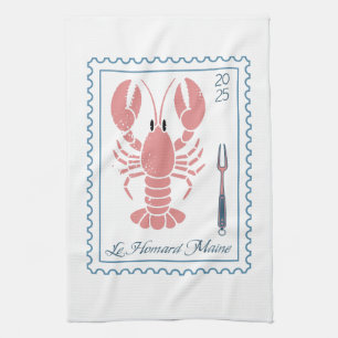 Lobster Maine New England Nautical Ocean Seafood Kitchen Towel
