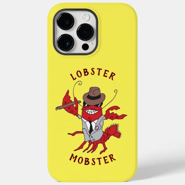 Lobster Mobster 🦞 Funny Cartoon Gangster Case-Mate iPhone Case (Back)