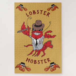 Lobster Mobster 🦞 Funny Cartoon Gangster Jigsaw Puzzle