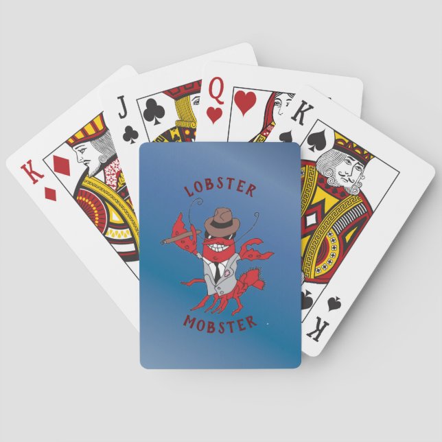 Lobster Mobster 🦞 Funny Cartoon Gangster Poker Cards (Back)
