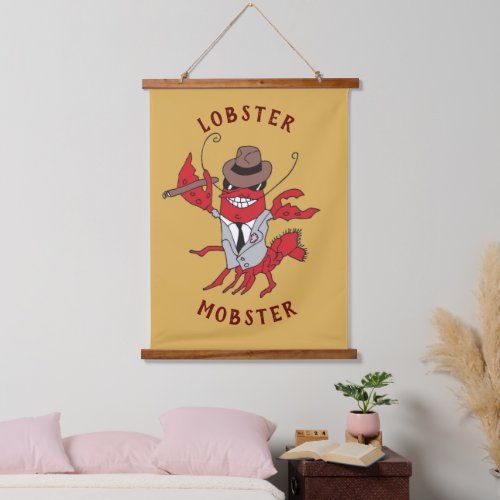 Lobster Mobster Funny Gangster Godfather Hanging Tapestry