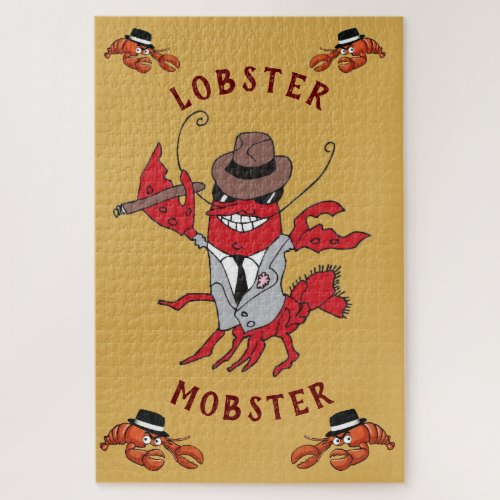 Lobster Mobster Funny Gangster Godfather Jigsaw Puzzle
