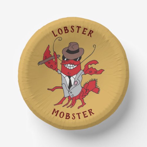 Lobster Mobster Funny Gangster Godfather Paper Bowls