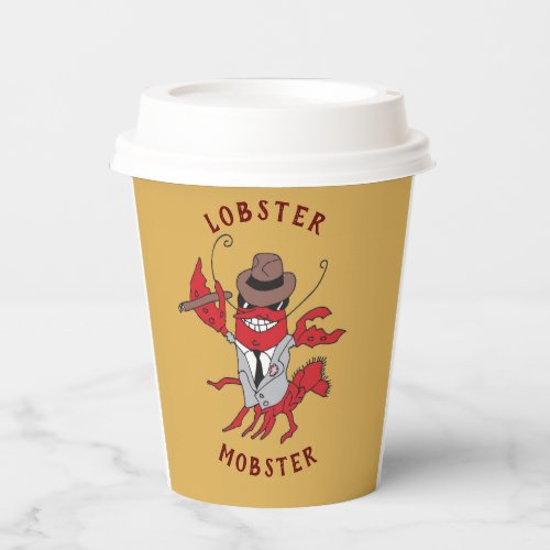 Lobster Mobster Funny Gangster Godfather Paper Cups