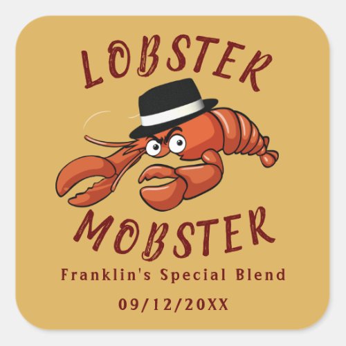 Lobster Mobster Funny Gangster Great Gag Gift  Square Sticker