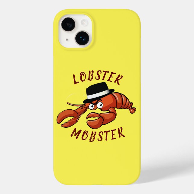 Lobster Mobster 🦞 Wide-Eyed Cute Cartoon Gangster Case-Mate iPhone Case (Back)