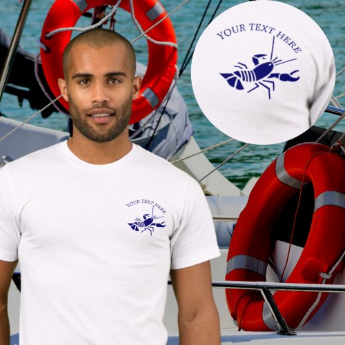Lobster Nautical  add your name  text T_Shirt