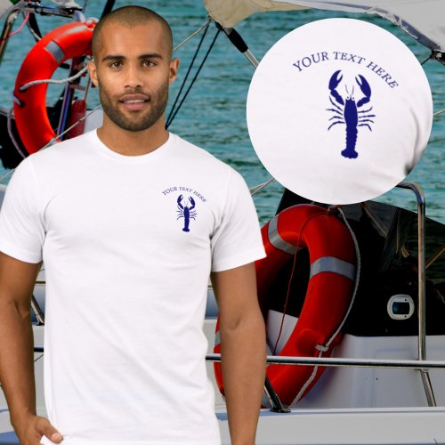 Lobster Nautical Polo add your name  text