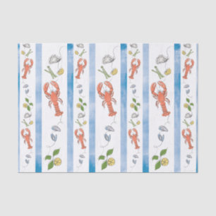 Lobster Nautical Seafood Lemon Citrus Watercolor Tissue Paper