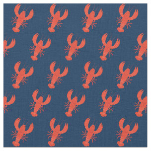 Lobster Print Fabric | Zazzle