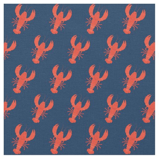 Lobster Navy Blue Fabric