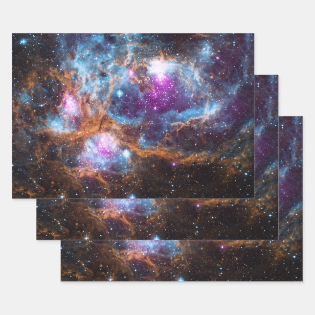 Lobster Nebula - Cosmic Winter Wonderland Wrapping Paper Sheets (Set)