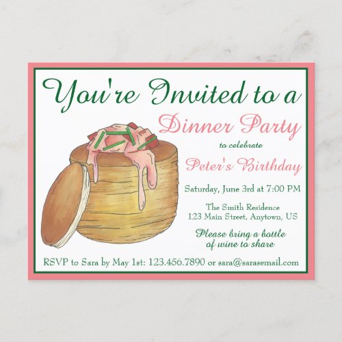 Lobster Newburg New York City Seafood Dish Dinner Invitation Postcard