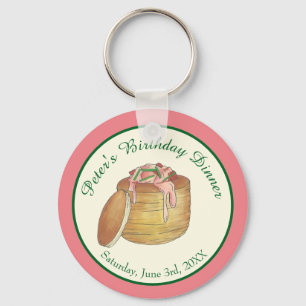 Lobster Newburg Newberg Seafood Dish Dinner Party Keychain