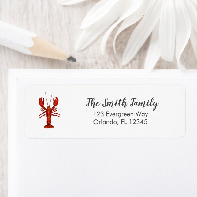 Lobster Ocean Painting Art Address Label (Insitu)