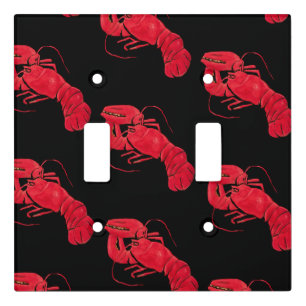 Lobster on Black Background by Marsden Hartley Light Switch Cover