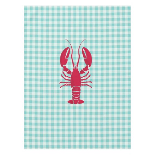 Lobster on Blue Gingham   Tablecloth