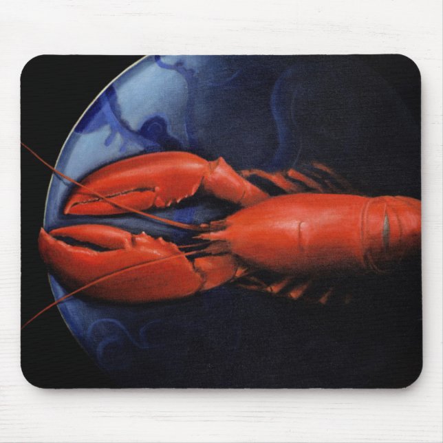 Lobster on Tiffany Plate Mouse Pad (Front)