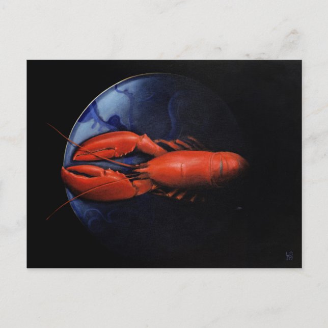 Lobster on Tiffany Plate Postcard (Front)