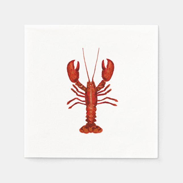 Lobster Painting Nautical Coastal Napkins (Front)