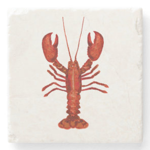Lobster Painting Nautical Coastal Stone Coaster