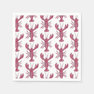 Lobster Painting Nautical Pattern Coastal Napkins