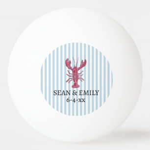 Lobster Painting Nautical Stripe Wedding Favor Ping Pong Ball