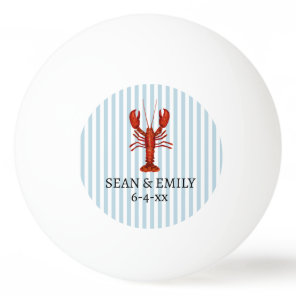 Lobster Painting Nautical Stripe Wedding Favor Ping Pong Ball