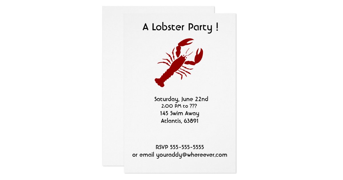 Lobster Party Invitations | Zazzle.com
