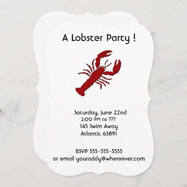 Lobster Party Invitations (Front/Back)