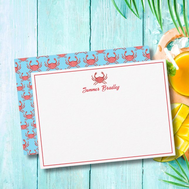 Lobster Pattern Personalized  Note Card (Creator Uploaded)