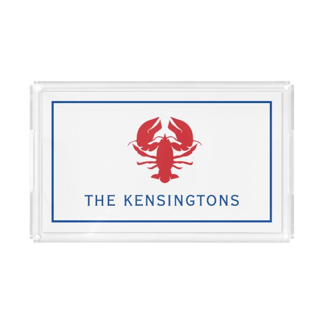 Lobster Personalized Acrylic Tray (Front)